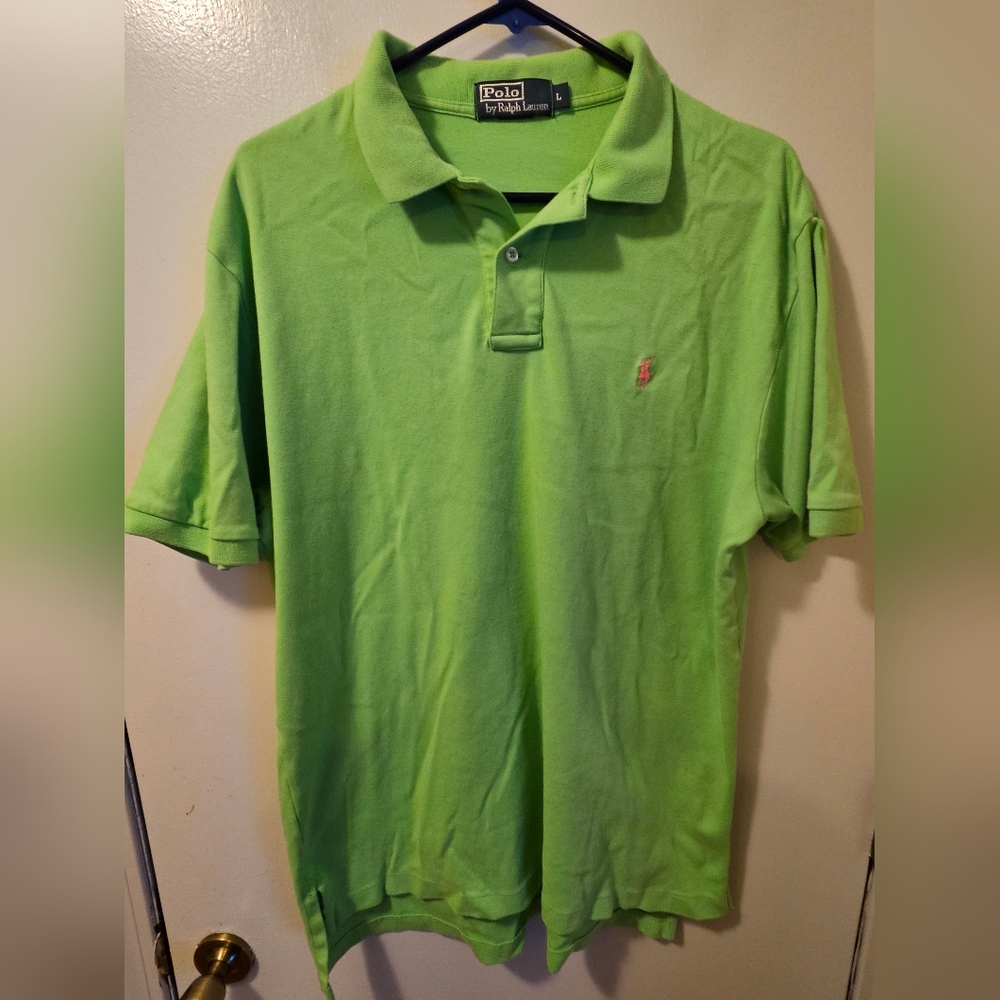 Polo Ralph Lauren Polo Shirt Green Short Sleeve Men's Size L